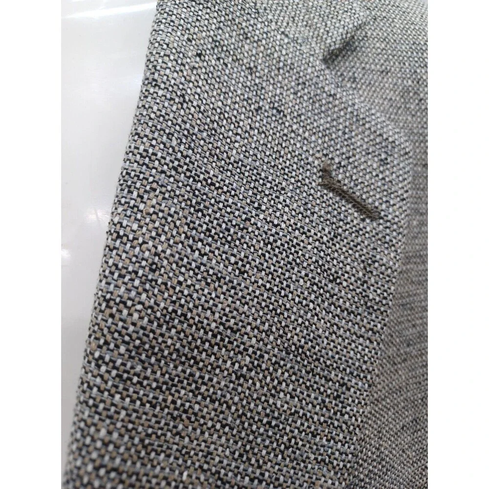 Hunt Valley Mens Blazer Jacket Gray 44R 100% Silk Tweed